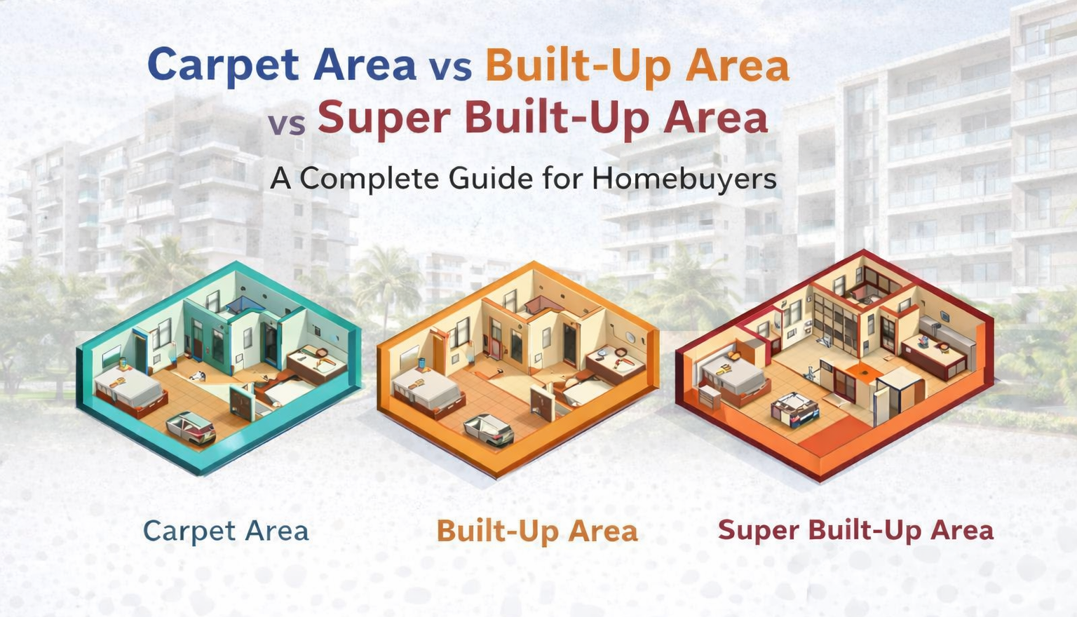 Carpet Area vs Built-Up Area vs Super Built-Up Area – A Complete Guide for Homebuyers